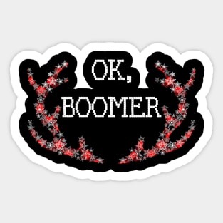 OK Boomer Meme Millennial Gen Z Ugly Christmas Gift Sticker